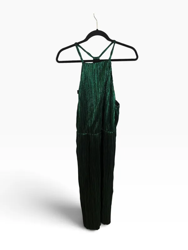 House of Harlow 1960 Farrah Metallic Emerald Green Midi Dress - Image 3
