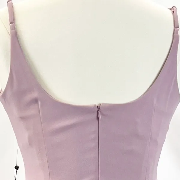NEW Adrianna Papell Womens‎ 12 Slip Crepe Column Maxi Dress Dusty Pink Rose $139 - Image 6