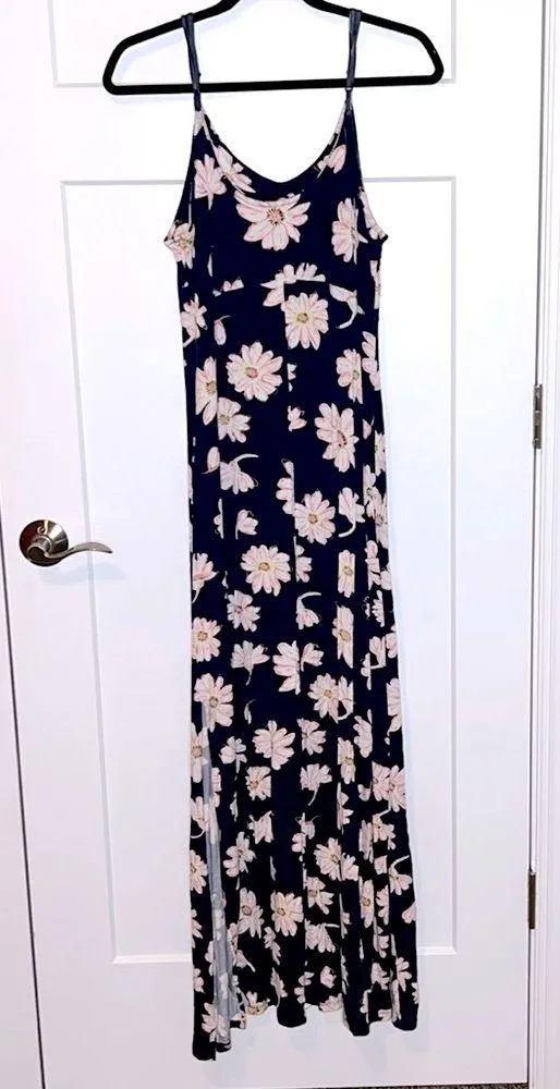 Navy Floral Tank Maxi Dress - Image 3