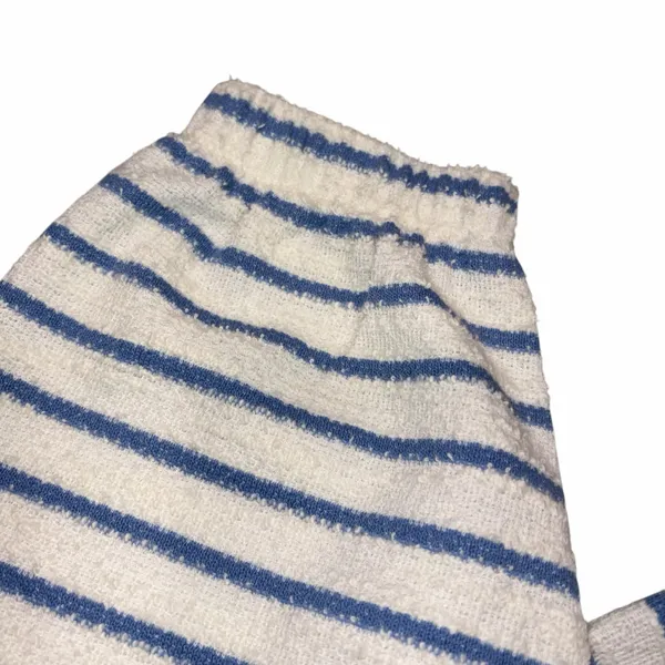 NEW With Tag Aerie Blue & White Stripe Terry Cloth Lace Up Pullover Sweatshirt - Image 5