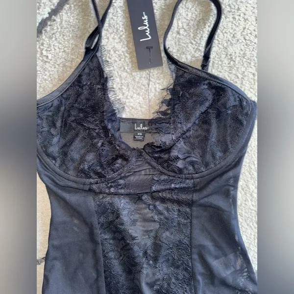 Lulus Draw You In Black Sleeveless Lace Bustier Bodysuit - Size XS - Image 5