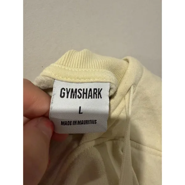 Gymshark Training Cropped Hoodie "Vanilla Brown" Yellow Women Sz L‎ Gym Workout - Image 4