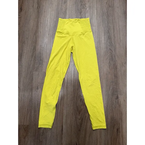 Offline by Aerie Real Me Leggings Size Small Yellow‎ 7/8 Smocked Waist Hi-Rise - Image 2