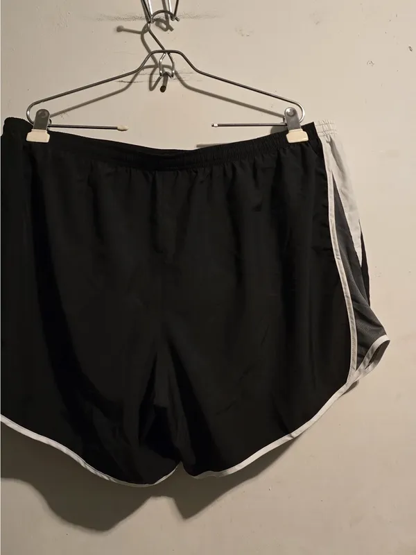 Nike Black Athletic Shorts with White Trim - Image 2