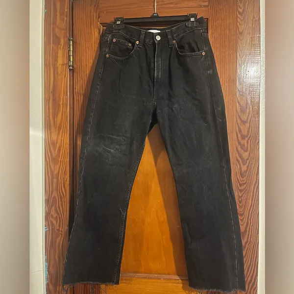 Zara Women's Black Straight/wide leg jeans - Image 2