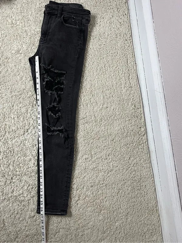 American Eagle Outfitters Black Distressed High-Rise Jegging Jeans - Image 7