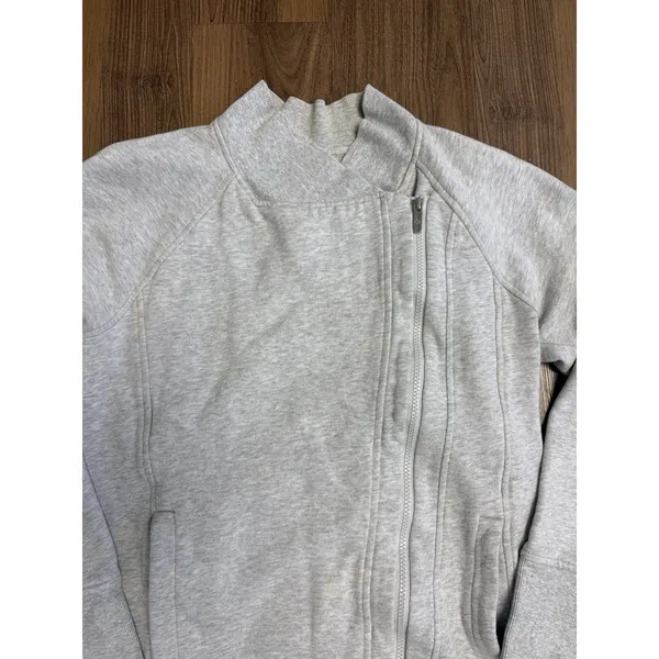 Lululemon Back To‎ It Wrap Fleece Jacket Sweater Athleisure Neutral Gray Comfy - Image 4