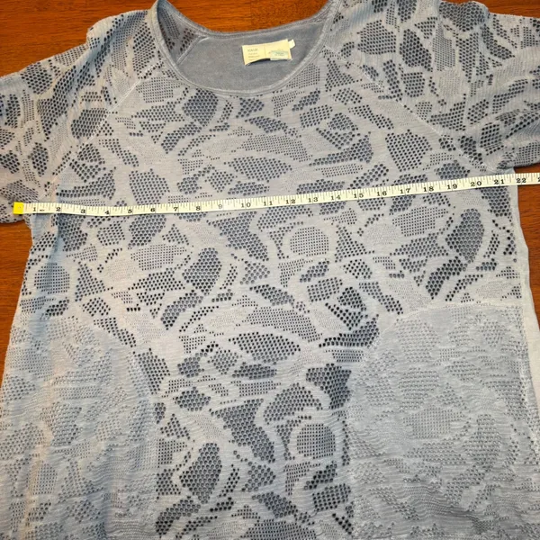 Anthropologie Saturday Sunday Laser Cut Rolled‎ Sleeve Pullover Blue Size Medium - Image 7