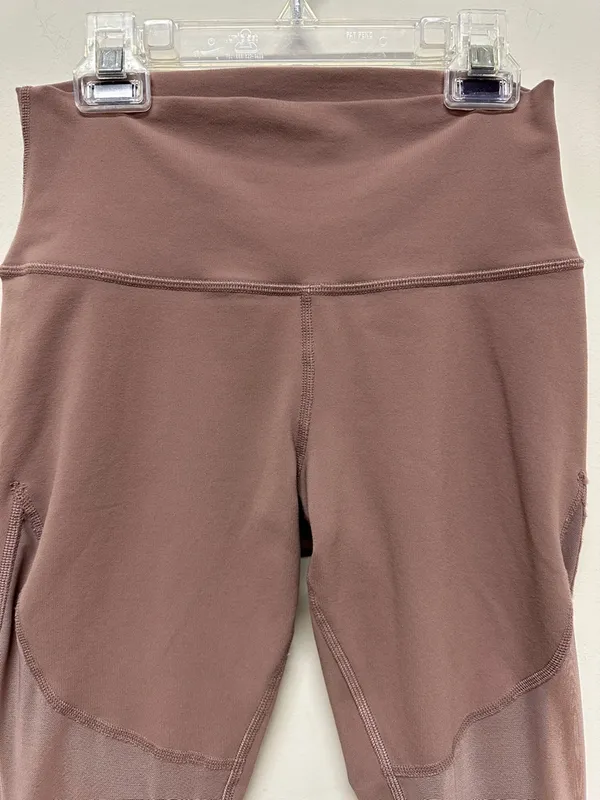 Alo Mauve Cropped Active Leggings with Sheer Panels sz M - Image 2