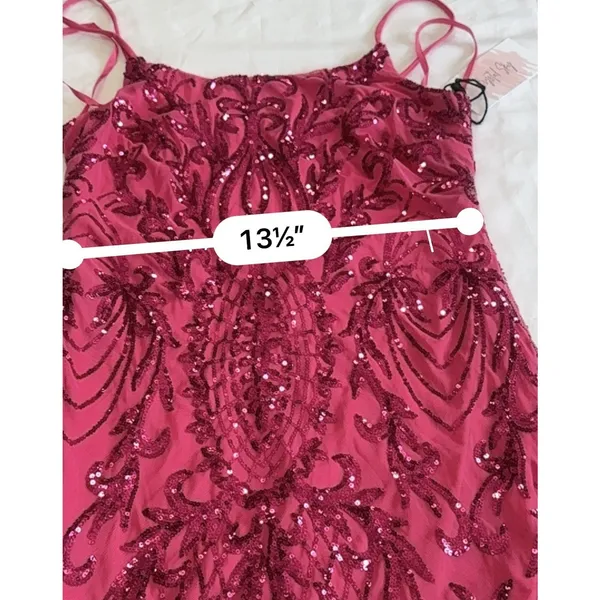 Crystal Sky Pink Sequin Mini Dress Women's L Sparkly Swiftie Spaghetti Strap NWT - Image 15