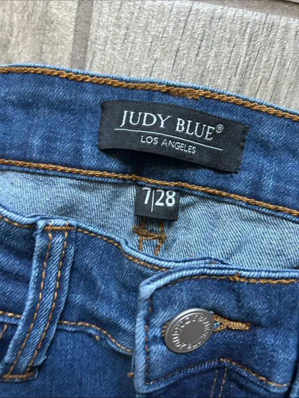 Judy Blue Dark Blue Distressed Skinny Jeans - Image 2