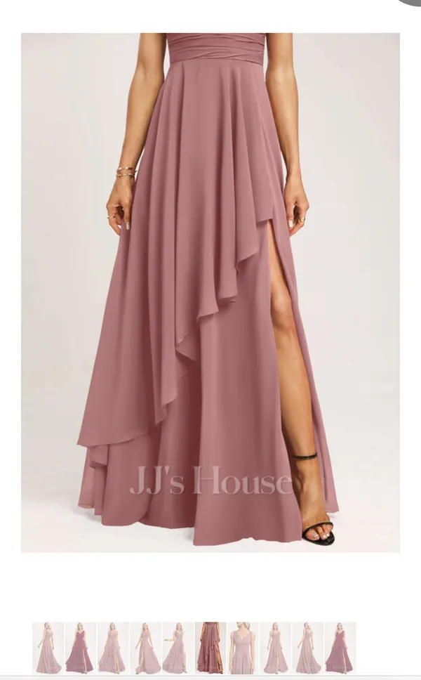 JJ's House Dusty Pink Long Wedding Guest Dress - Image 5
