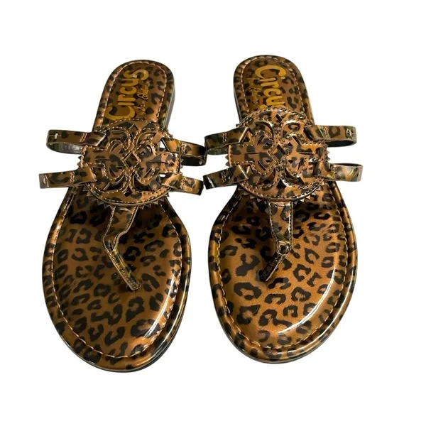 Circus by Sam Edelman Cherri Cheetah Leopard Animal Print Thong Sandals Size 9.5 - Image 5