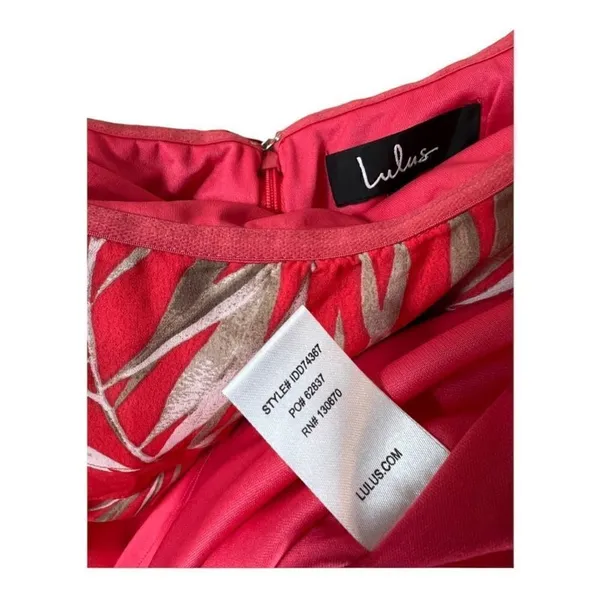 Lulus Be-Leaf The Hype Coral Pink Off-the-Shoulder Mini Dress - Image 8