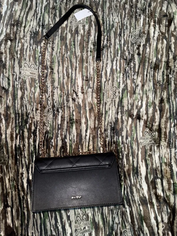 ALDO Black Shoulder Crossbody Purse Gold Tone Cowboy Theme NWT - Image 2
