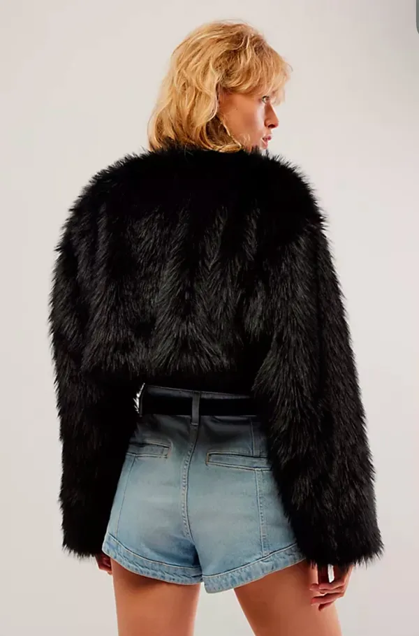 Cropped Fur Coat - Image 4