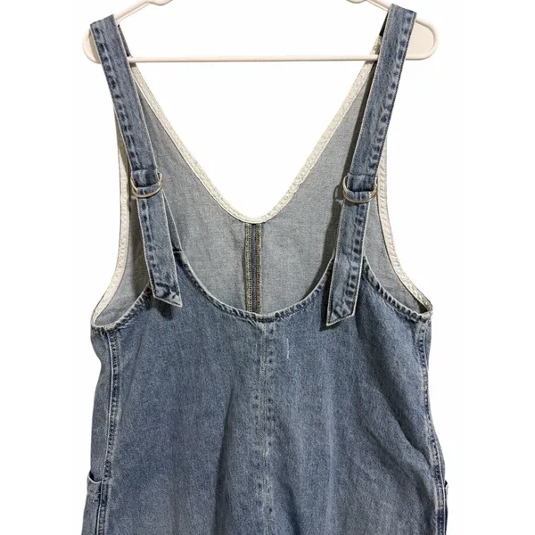 Free People "We The‎ Free" High Roller Denim Jumpsuit Light Wash Women's Size XS - Image 4