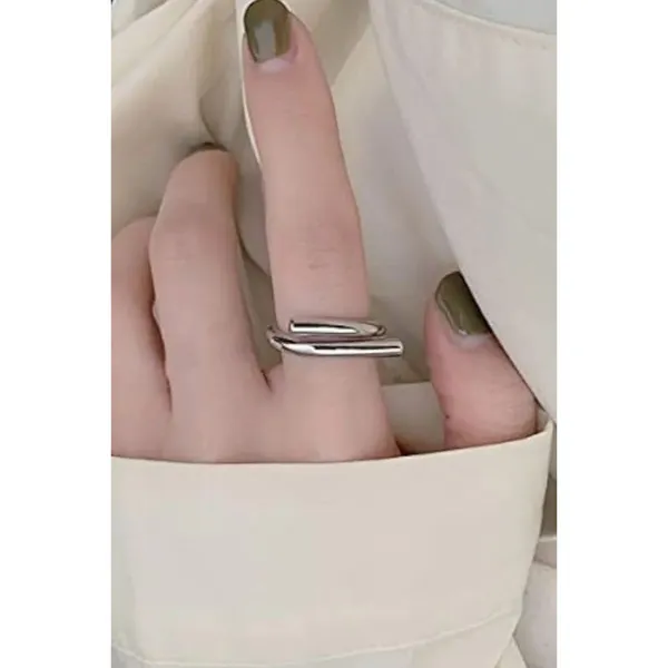 Unisex Solid Wrap 925 Sterling Silver‎ Band Ring, Adjustable - Image 10