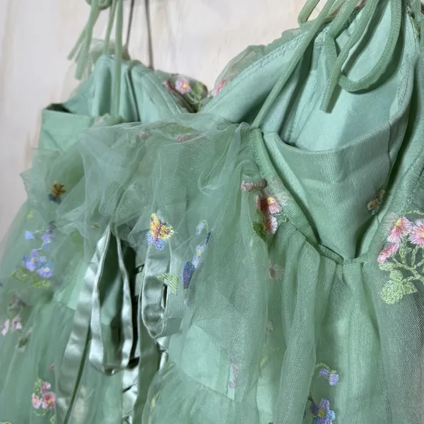 Zapaka dress lavender tulle Prom dress floral embroidery corset bodice Size‎ 16W - Image 12