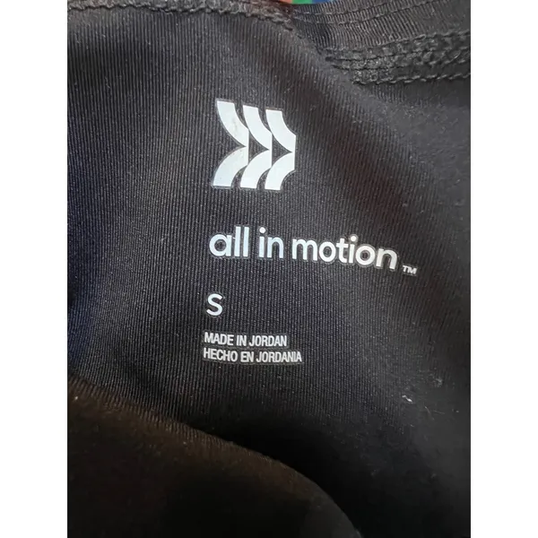 All In Motion Women's Sz Small Bike Shorts Black Mesh Hem Side Pockets High Rise - Image 9