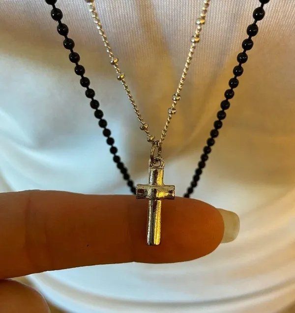 Layered Necklace Black - Image 4