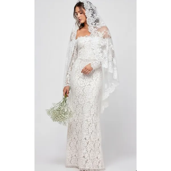 LULUS Romance Dreamer Lace Off-the-Shoulder Dress, White, Large - Image 6