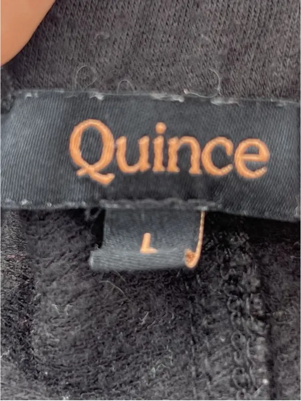 Quince Supersoft Fleece Sweatpants Black Joggers Womens Large Minimalist Lounge - Image 4