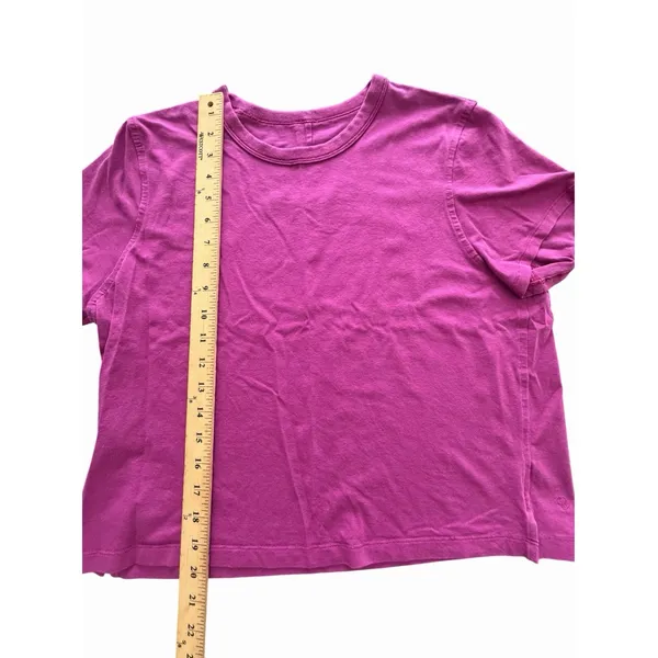 Lululemon Shirt Womens Small Pink Crop Short Sleeve Lightweight Athleisure BB8-1 - Image 4