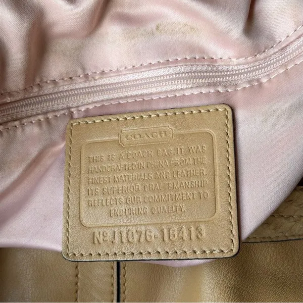 Coach Colette Leather Hobo Bag Tan Python Trim Slouchy Shoulder Bag 16418 - Image 3