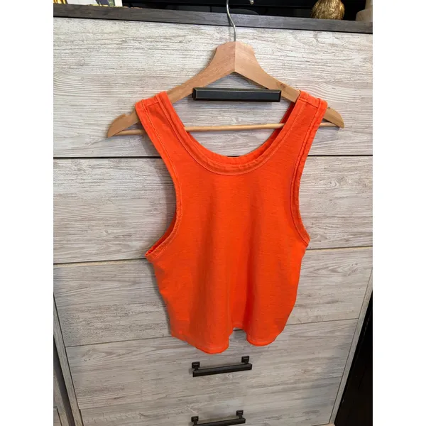 Free People Movement Free Throw Tank Orange Cropped Sleeveless Top Size M - Image 2