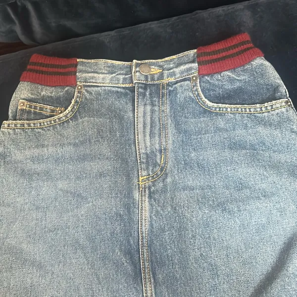 Carmar LF Blue‎ Denim Mini Skirt W/ Stretchy Waist Band - Image 2