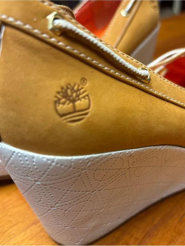 Timberland Skipher Mule Tan Boat Moccasin Wedge Leather size 7 - Image 7