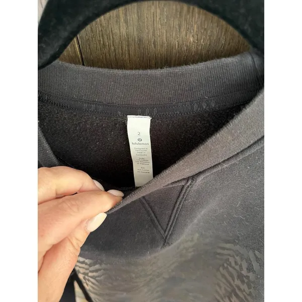 Lululemon Perfectly Oversized Crew Sweatshirt in black featuring a dark 2 - Image 3