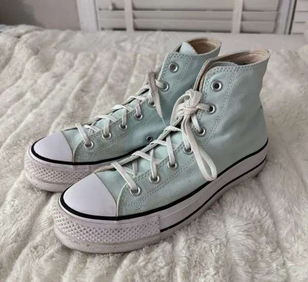 Turquoise Teal Platform Converse Men’s 7.5 Women’s 9 - Image 2