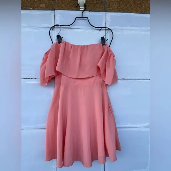 Amanda Uprichard Delilah coral Off Shoulder Silk Dress medium - Image 3