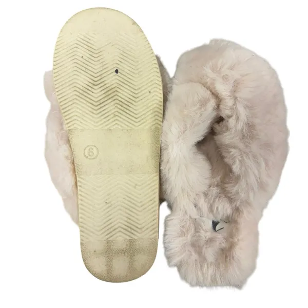 Corkys Faux Fur Slide Slippers Cream Beige Cozy Women's‎ Size 6 - Image 7