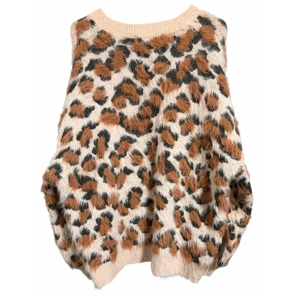 Nectar Clothing Fuzzy‎ Leopard Print Sweater Women's Size Medium - Image 2