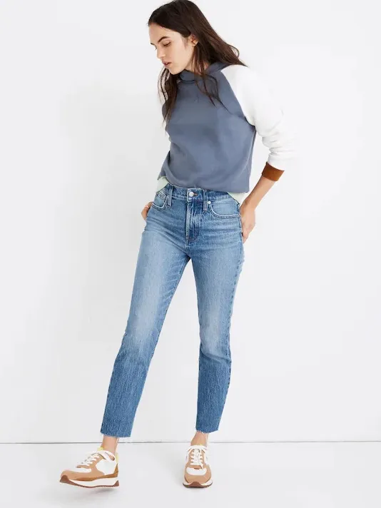 Madewell The Perfect Vintage Jean 28X25 Crop Straight Raw Edge Enmore Wash - Image 2