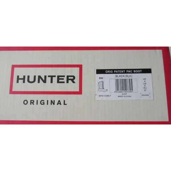 NIB HUNTER Original Shearling Lined Pac in Black Lace-up Rain Boots US 6 $235 - Image 8