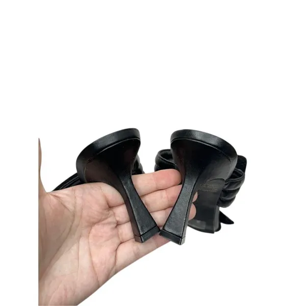 Abound Black Padded Quilted Square Toe Flared Heel Mules Sandals Size 7M - Image 5