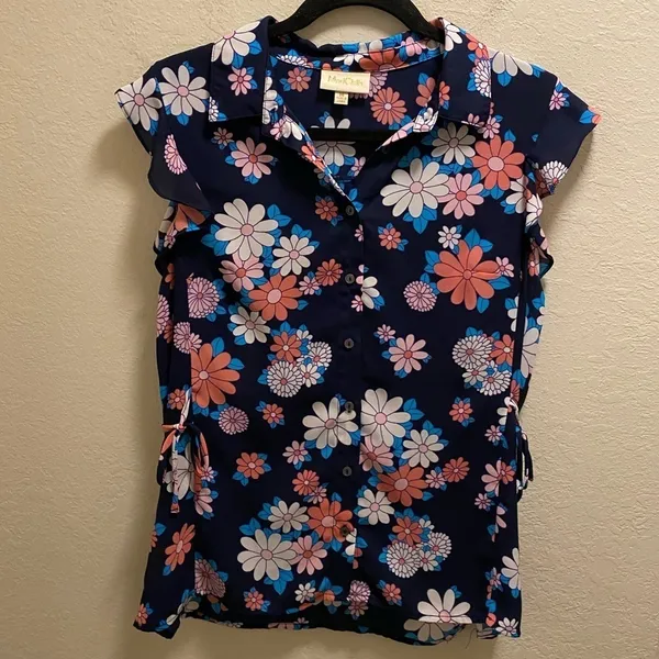 ModCloth Energetic Effort Floral Button-Up Blouse Size M - Image 2
