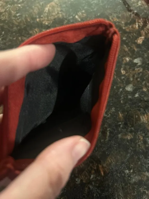 Buxton Genuine leather cherry red small wallet coin pouch travel accessory - Image 5