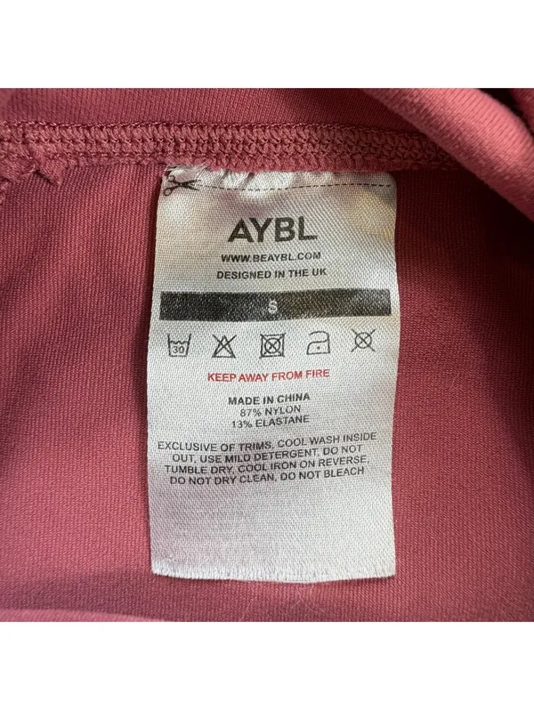 AYBL High Waisted Biker Shorts Women's Small Mauve Pink Gym Workout Activewear - Image 5