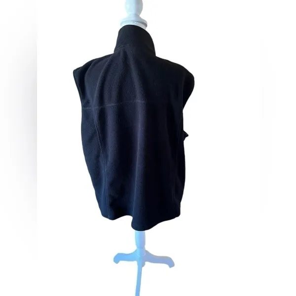 L.L. Bean Womens Fleece Vest Full Zip Mock Neck Black XXL Regular - Image 4