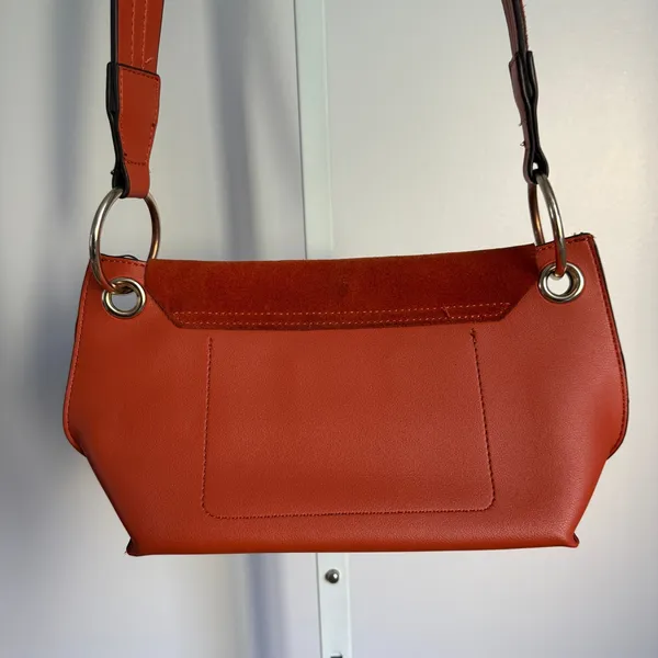 Parfois Shoulder Bag Suede‎ Flap Closure Copper Color Purse - Image 6