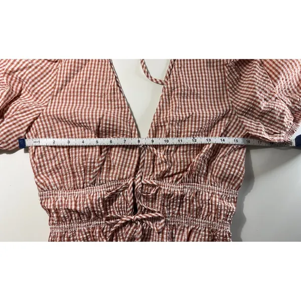 WAYF x Styled by‎ COCO Gingham Seersucker Nina Tie Front Top Coquette NWT S - Image 3