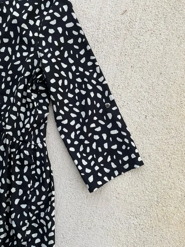 Entro Black White Abstract Print Babydoll Dress Size Small - Image 4