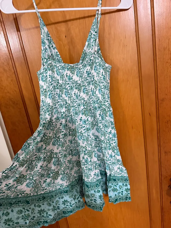 Green Francesca's Mini Dress Floral Small - Image 3