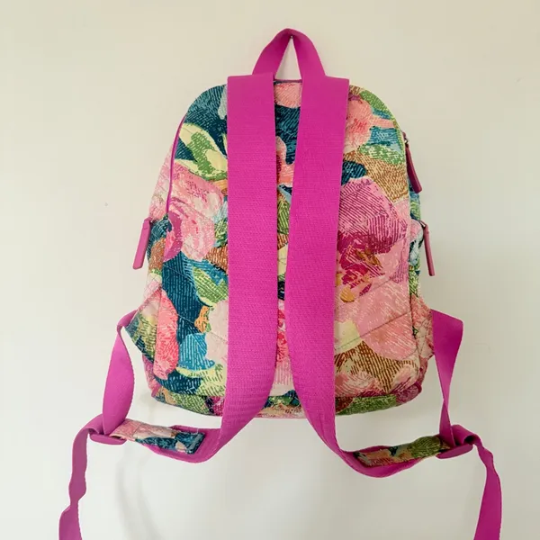 Vera Bradley Iconic Campus Backpack Pink Quilted Floral Backpack - Image 2