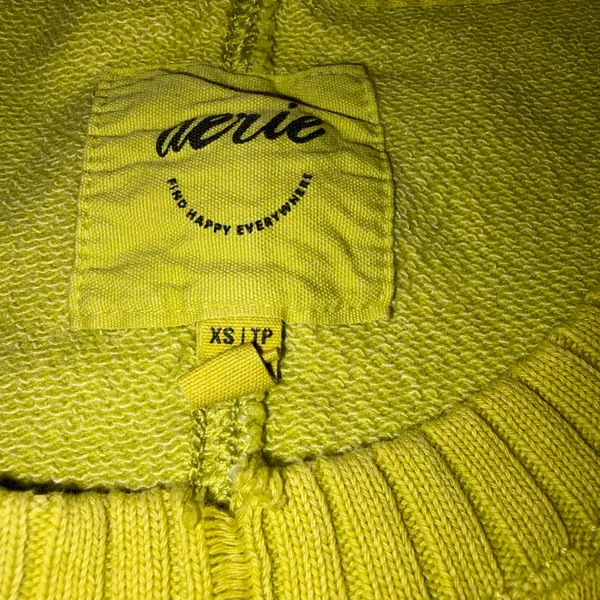 Aerie Lime Green Down To Earth Staying Kind Feeling Cool Oversized Sweatshirt XS - Image 9